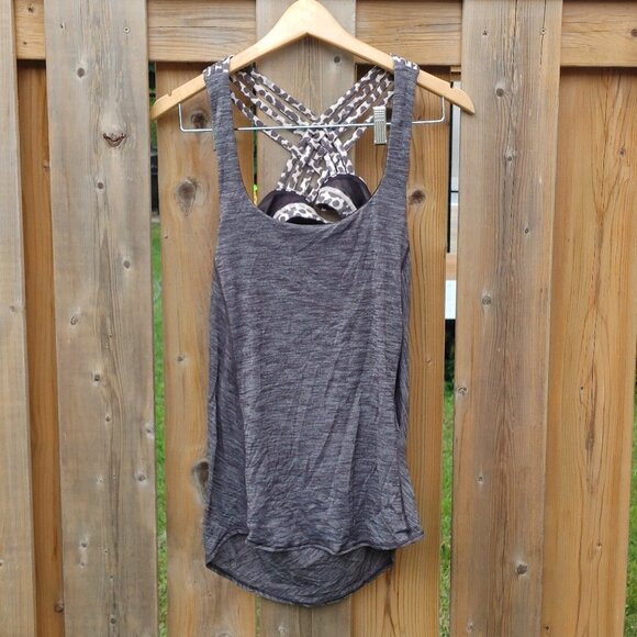 Lululemon Built in Bra Tank Size 4 Cheetah Print Bra - Picture 1 of 4